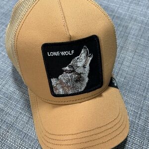 Lone Wolf Tan Trucker Hat